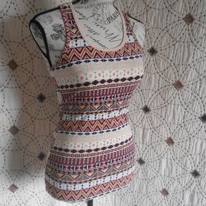 EUC Heart & Hips Colorful Printed Tank Top M
